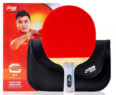 Paddle DHS R6006 W/ 6 Gifts Racket Table Tennis 6 Star Short Handle Ping Pong • $55.50