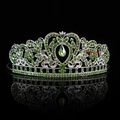 Kids Green Heart Girl Children Wedding Prom Mini Tiara Crown Princess  • $11.99