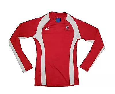 Mizuno Lightweight Performance Womens USA Volleyball Beach L/S Shirt Red S NWT • $12