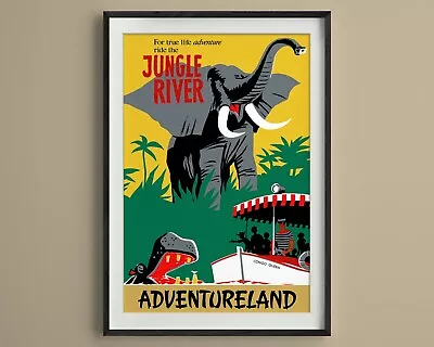 Jungle River Cruise Ride Vintage Disney Attraction Poster Print Adventureland • $12