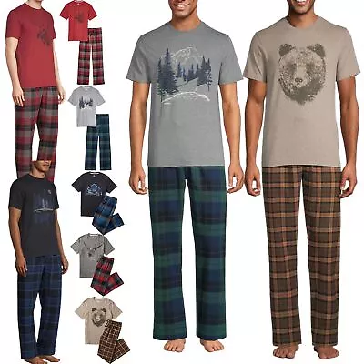 Mens Printed Pyjamas Long Sleeve Top Trousers PJs Set Nightwear Loungewear S-3XL • £12.99