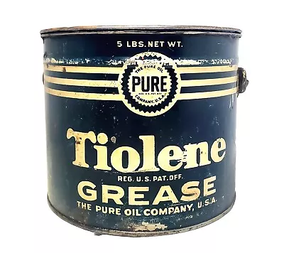 Vintage Pure Oil 5lb Tiolene Grease Can • $75