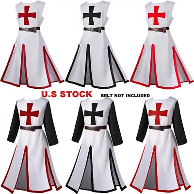 Medieval Tunic Renaissance Costume Knight Cosplay Viking LARP SCA Men Size S-3XL • $28.99