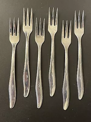 6 Mar-crest Atomic Star 3 Stars Pickle Forks Stainless MCM Vintage Japan • $6.99