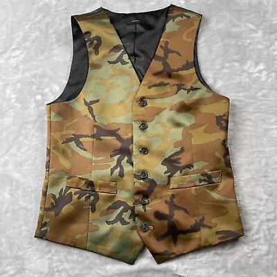 JF J. Ferrar Vest Mens Small Camo Camouflage Print Suit Separate 35  Chest • $24.99
