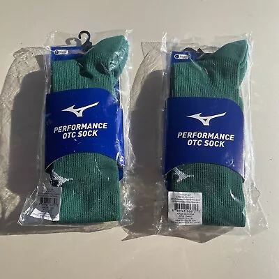 NEW - Mizuno Over The Calf Performance Socks - Large - Green - Baseball • $20