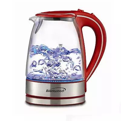 Brentwood Tempered Glass Tea Kettles 1.7-Liter Red • $17.86