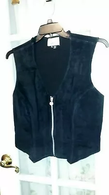 $18 • Buy Vakko Sport ~vest ~large ~front Genuine Leather ~suede ~india *unisex*