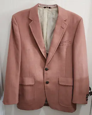Vtg Pink JACK NICKLAUS Pewter Golf 2 Button Suit Blazer Sport Jacket Size 42 • $37.99