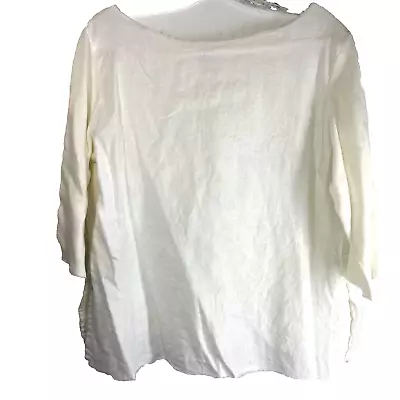 Majestic Paris Neiman Marcus Womans Top 5 US XL White Lagonlook Modernist Basic • $79.77