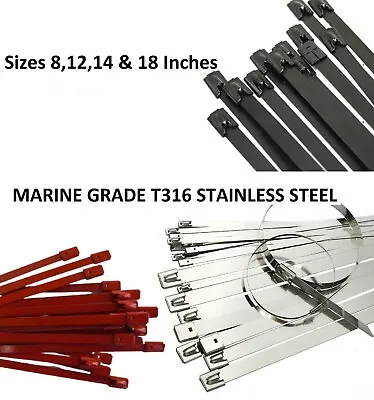 T316 Stainless Steel Exhaust Wrap Multi-Purpose Locking Cable Metal Zip Ties  • $8.99