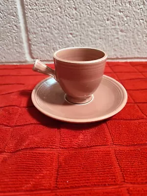 Vintage Fiesta Pink Rose Teacup Saucer Set Demitasse Extremely Rare  • $295