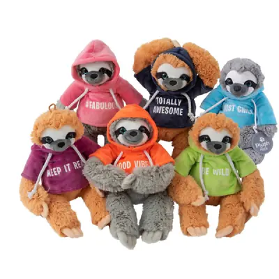 £6.75 • Buy Plush Sloth In Hoodie 30cm - 8401  Monkey Teddy Cuddly Cute Soft Slogan Hanging