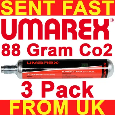 3 X UMAREX 88g Co2 Airsource Co 2 Cartridge Air Rifle 88 Gram Gas Paintball • £25.99