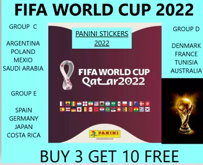 Panini Qatar 2022 Fifa World Cup Stickers  Groups C &d & E Group B Buy 3 Get 10 • £0.99