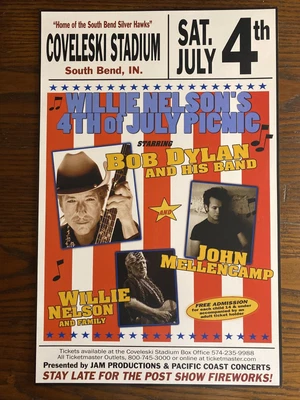 $14.99 • Buy WILLIE NELSON BOB DYLAN JOHN MELLENCAMP 2009 Poster So Bend IN Concert 11x17 