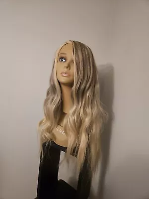 Mixed Blonde Bayalage Wavy Darker Roots Highlights Long Wig • $29