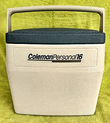 Vintage 7-1987 Coleman Cooler #5274 16qt White With Grey Blue Lid • $14.99