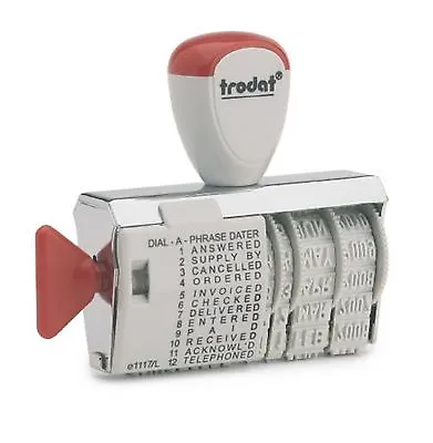 Date Stamp Rubber Paid Received Dial A Phrase Multi Word Trodat 1117/l - 54345 • £12.75