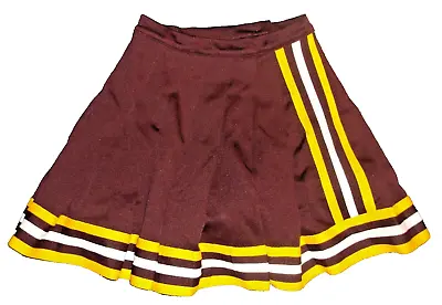 Vintage Cheerleader Skirt Pleated Uniform Maroon Gold Size 9 Authentic 25  Waist • $11.95