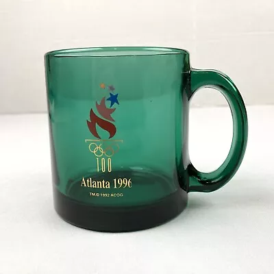 Vtg 1996 Olympic Games Atlanta Coffee Mug Cup Green Official Licensed Merch • $14.99