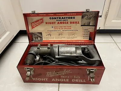 Vintage Milwaukee 1100-1 Heavy Duty 1/2 Inch Right Angle Drill Made In USA • $149.99