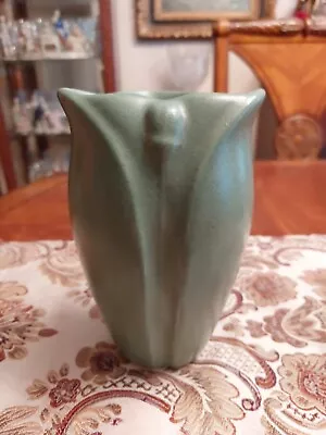 Vintage Royal Haeger Arts & Crafts Mission Revival Matte Green Petal Vase 7   • $99