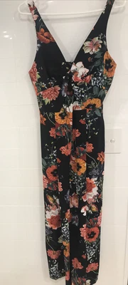 $29 • Buy ⭐️Sheike Black Floral Wide Leg Jumpsuit. Size 8⭐️
