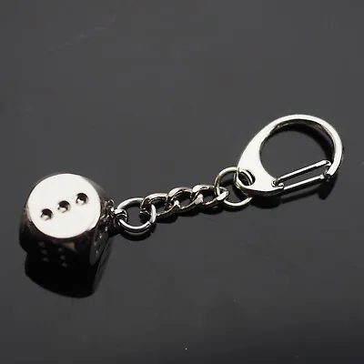 $6.39 • Buy Dice Keychain Keyring Metal Car Clip On Bag Key Ring Key Holder Men Gift