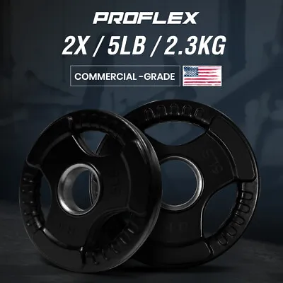 2 X 5lb Olympic Weight Plates Weights Plate Set Pair Fitness Home Gym Rubber • $34