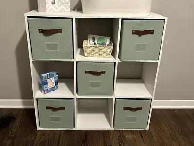 13Inch Cube Storage Bins 6pcs Cube Organizer Bins With Label Holder Fabric Store • £39.45