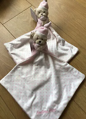 2 Mothercare Pink Bedtime Bear Blankie / Comforter/ Soother  / Hug Toys 🌟 BNWT • £35