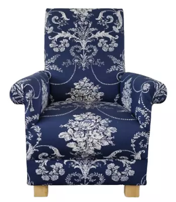 Laura Ashley Fabric Adult Chairs Armchairs Accent Josette Midnight Navy Blue New • £229.99