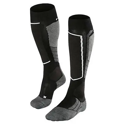 Falke Ski Socks SK2 Wool Womens Medium Volume In Black • £28.80