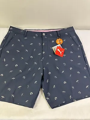 New Puma X Arnold Palmer Umbrella Golf Shorts Navy/Quiet Shade Size 32 New • $29.99