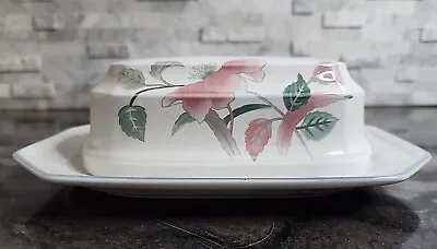 MIKASA China SILK FLOWERS Covered 1/4 Pound Butter Dish • $14.99