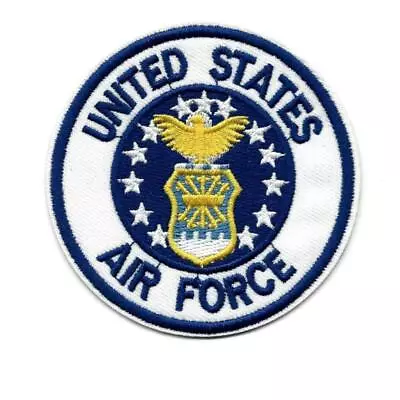 US AIR FORCE IRON ON PATCH 3  Embroidered Applique United States Military Round • $2.75