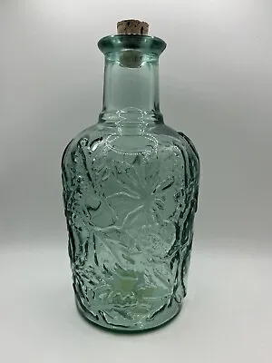 Vintage Libbey Sage Green Maple Leaf Glass Bottle Decanter Made In Canada . 8  • $17