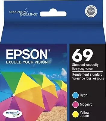 Epson 69 T069520 Color Inkjet Cartridge Pack - Cyan Magenta Yellow Exp 01/23 • $18.95