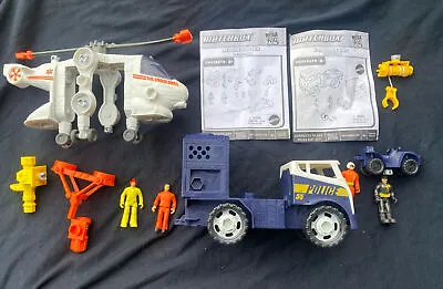 2012 Mattel Matchbox Mega Rig Building System Rescue Copter And Police Unit K9 • $25