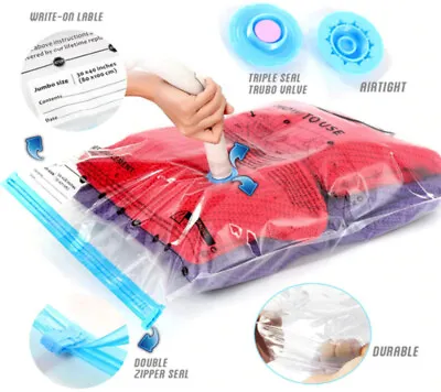 Strong Vacuum Storage Bags Vac Bag Vacum Bags Compressed Bag Space Saving • £0.99