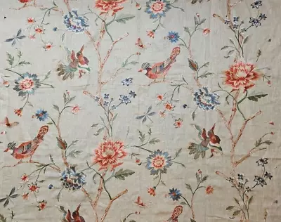 Colefax & Fowler Olivia Birds & Flowers Embroidery. Red Blue & Green • £5.99