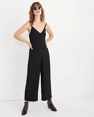 MADEWELL  Thistle Cami Black Jumpsuit Wide Leg Smocked  Size 0 XS Black • $25