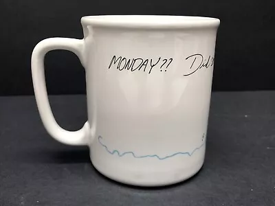 1986 Purrfect Chums MONDAY Coffee Cup Cat Monday Humor • $15.99