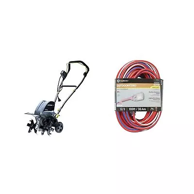 Earthwise 16-Inch 13.5-Amp Electric Tiller/Cultivator + Southwire 100-Feet 12... • $331.43