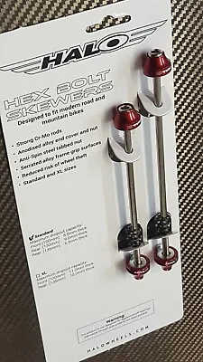 Halo Hex Key Wheel Skewers (Pair) Not QR Mountain Or Road Bike (Red) NEW! • £12.99