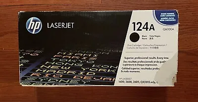 Genuine HP Q6000A Black Laserjet Print Cartridge 124A Open Box • $43.50