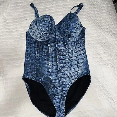 GabiFresh X Swimsuits For All Blue Reptile One Piece Swimsuit 16 D /DD Read All • $19