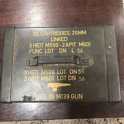 Vietnam War Era Military 25 Cartridge 20MM Ammo Can For M139 • $57