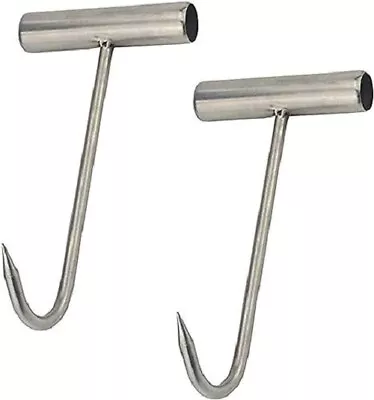 2Pcs Stainless Steel T Hooks T-Handle Meat Boning Hook For Kitchen Butche • $17.59